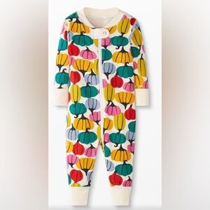 Hanna Andersson Color Pumpkins Zipper Pajamas 12-18 months